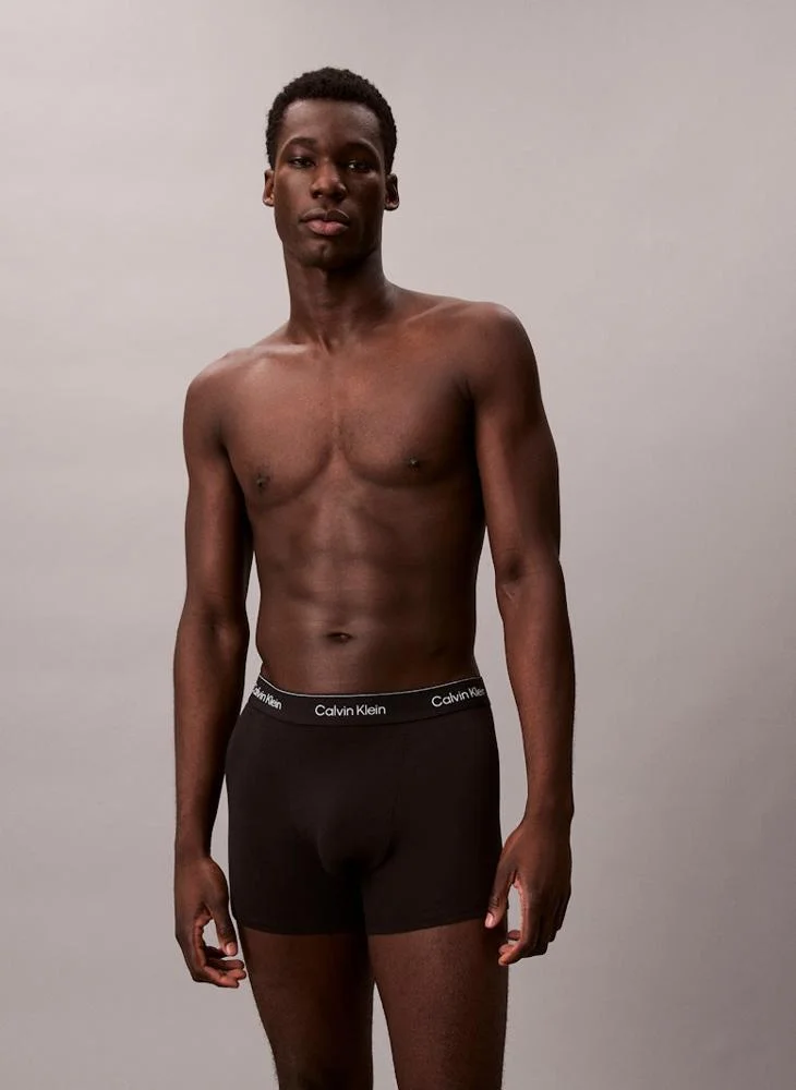 CALVIN KLEIN 3 Pack Relaxed Dart Trunks - Icon Cotton Stretch