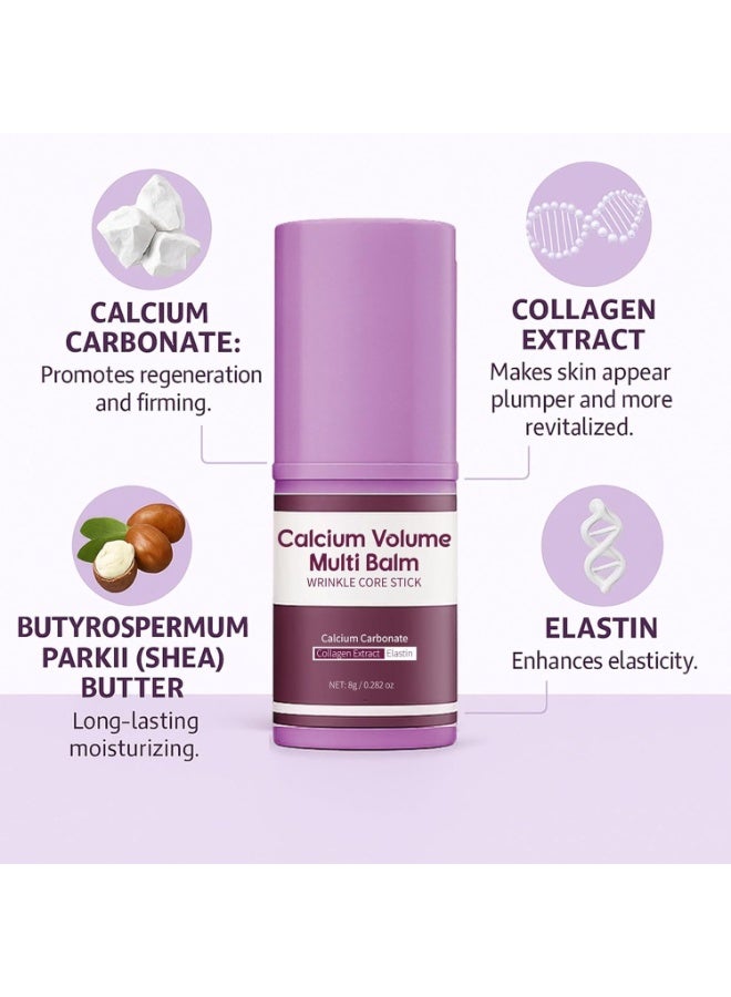 ATRJSZ Calcium Multi Balm Stick, Calcium Volume Multi Balm, Korean Collagen Moisturing Stick, Firming & Moisturizing, Korean Skincare, Anti-Wrinkle, Hydrating, Lifting Cream for Eyes, Face & Neck - Image 2