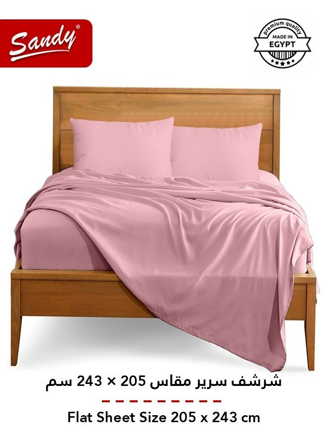Sandy Premium Hotel Quality Flat Sheet, Fitted Sheet and Pillow Cases, Bed Sheet 4 Pieces Set, Soft & Breathable and Cooling, Full Size (205 x 243 cm & 140 x 200 +30 cm), Rosy - Image 4