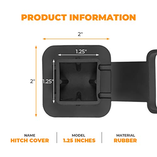 BougeRV 1 1/4 Inch (1.25 Inch) Trailer Hitch Cover Plug Insert Rubber Hitch Plug Fits 1.25 Inch Receivers for Subaru Jeep - Image 2