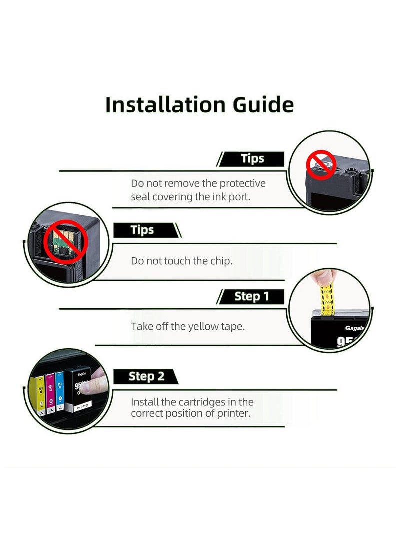 Compatible Ink Cartridge Replacement for 932XL 933XL 932 XL 933 (5 Pack Combo) to use with 6600 6100 6700 7510 7610 7612 7510 Printers (2 Black XL, Cyan, Magenta, Yellow) - Image 5