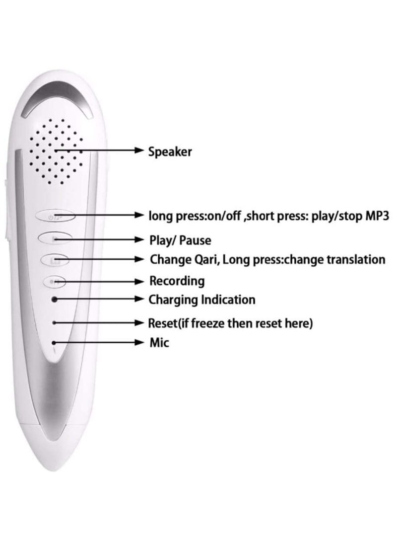 The Quran Reading Pen, 19CM Book Size, Inside 10 Reciters Voices / 6 Languages With Extra Books - Image 3