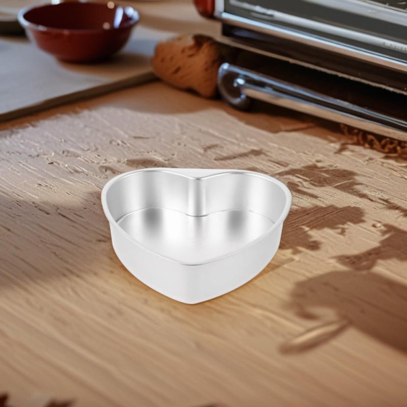 Luxshiny 2 Pack Aluminum Heart Shaped Cake Pans Nonstick Baking Mold With Removable Bottom 7 Inch Small Heart Cake Tins For Cheesecake Valentine Day Baking - Image 5