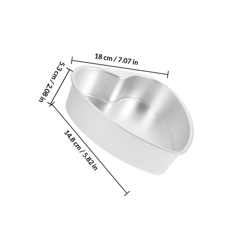 Luxshiny 2 Pack Aluminum Heart Shaped Cake Pans Nonstick Baking Mold With Removable Bottom 7 Inch Small Heart Cake Tins For Cheesecake Valentine Day Baking - Image 3