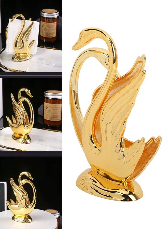 Milltrip Swan Napkin Holder Golden Swan Design Rustproof Alloy Elegant Metal Napkin Holder for Napkin Hotel - Image 2