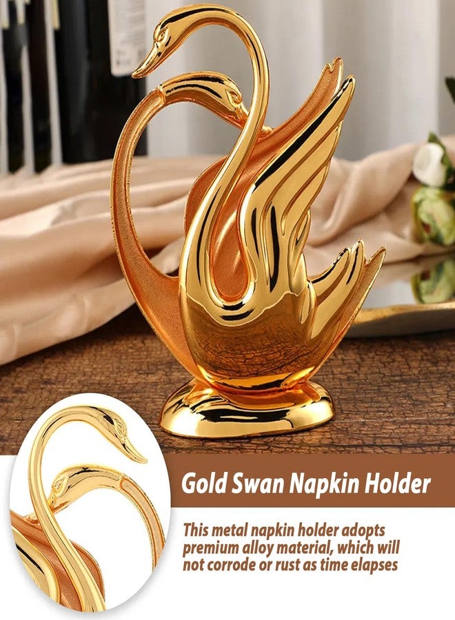 Milltrip Swan Napkin Holder Golden Swan Design Rustproof Alloy Elegant Metal Napkin Holder for Napkin Hotel - Image 4
