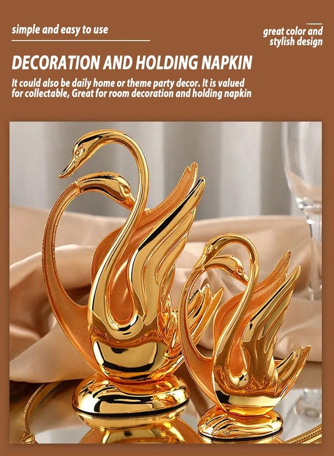Milltrip Swan Napkin Holder Golden Swan Design Rustproof Alloy Elegant Metal Napkin Holder for Napkin Hotel - Image 3