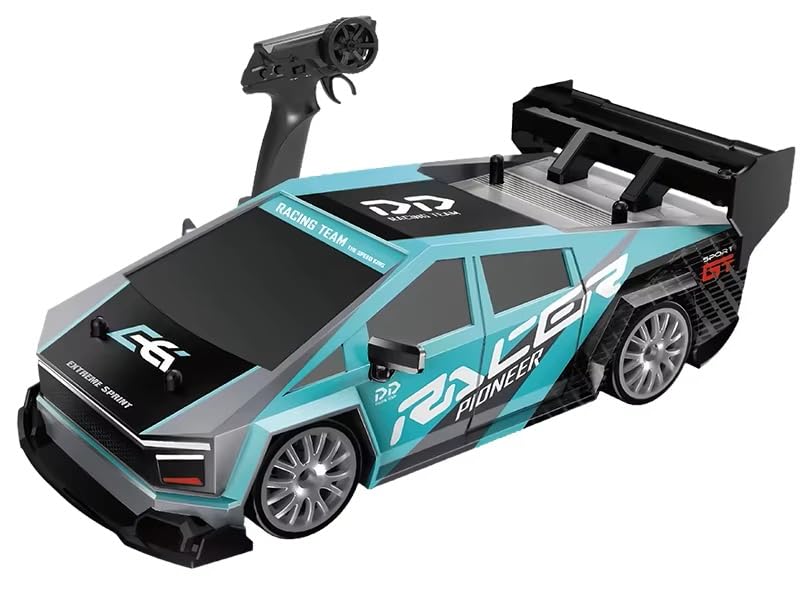 MICROMINI 1:24 Scale High Speed 4WD RC Drift Car – 30Km/Hr with 2 Batteries, LED Lights, Extra Tires, Cones & USB Charger | Rare Model, Full Drift Kit for Kids & Adults | Remote Controlled Racing Car - Image 1