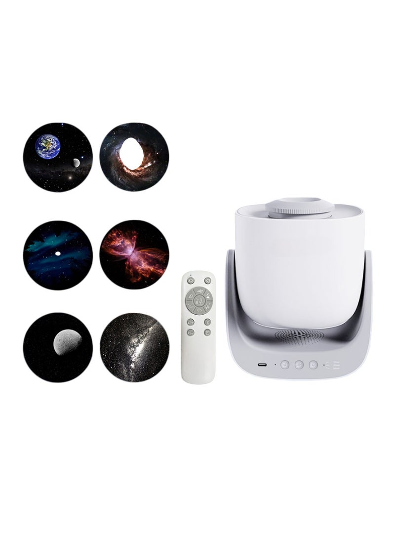 Star Projector Lamp, High Definition Starry Galaxy Light Projector, Planetarium Projector With Usb Charging, Durable Nebula Night Light, (White, Second Generation Console Plus Six Selected Astrolabe )  - Image 1