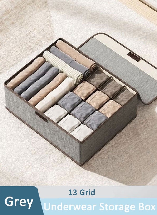 Underwear Storage Box Underwear Drawer Organizer Dividers Foldable Fabric Closet Organizers and Storage, Dresser Drawer Dividers for Baby Clothes, Bra, Scarves, Belt, Tie - Image 1