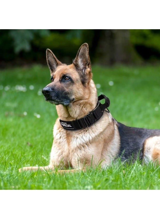 BEIRUI 2.5 Inch Wide Dog Collar with Control Handle,Heavy Duty 6.5cm Wide Tactical Dog Collar with Strong Metal Buckle,Reflective Military Dog Collar with Patches for Large Dogs,Black,Neck fit 23-28" - Image 5