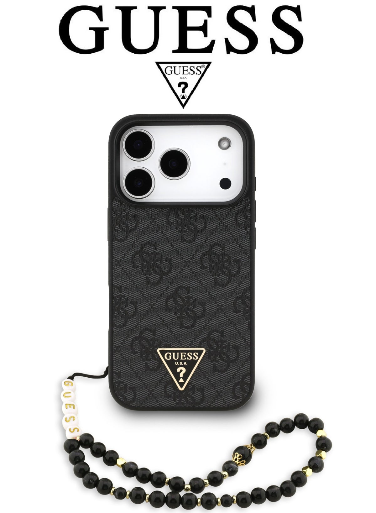 سي جي موبايل Cgmobile Luxury Embossed Leather iPhone 17 Pro Max Case With Bracelet