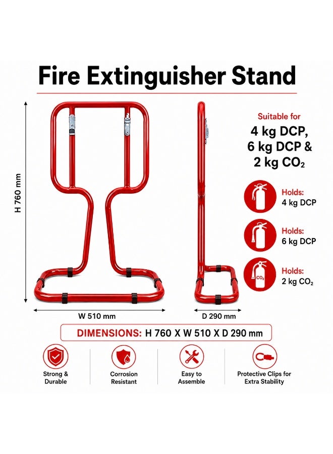 Fire Extinguisher Stand Double Red Dual Pack Premium Best Quality Heavy Duty - Image 3