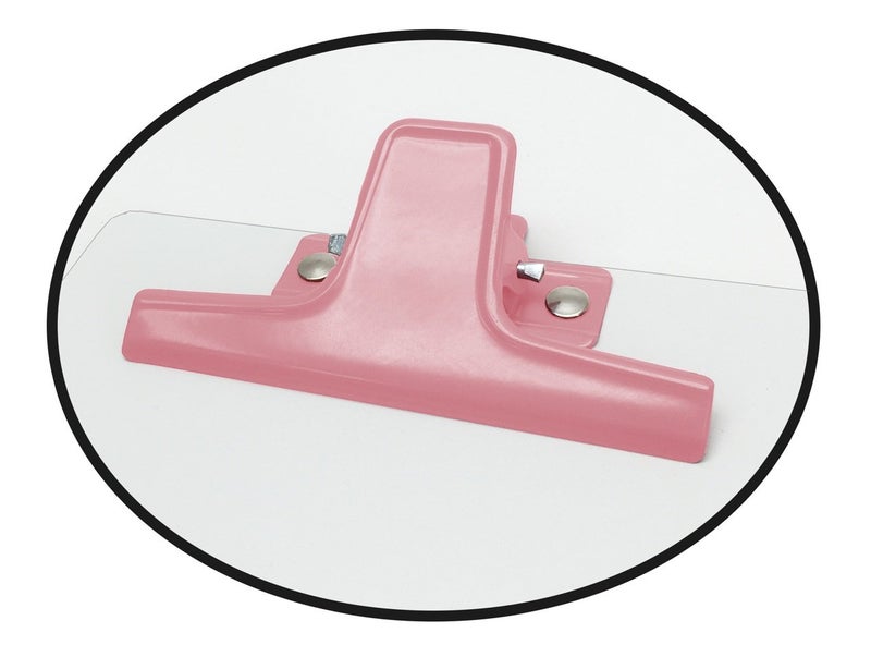 Acrimet White Clipboard Memo Size A5 (9 1/16” x 6 5/16”) Premium Metal Clip (Hardboard) (Pink Color Clip) (6 Pack) - Image 4