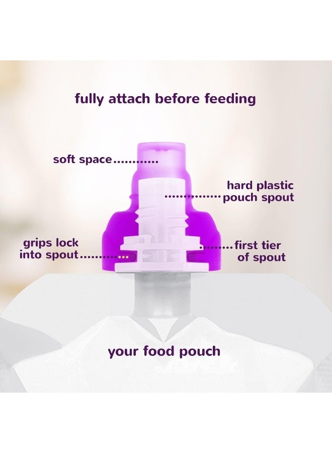 ChooMee SoftSip Food Pouch Tops | 100% Silicone | 2 CT - Image 3