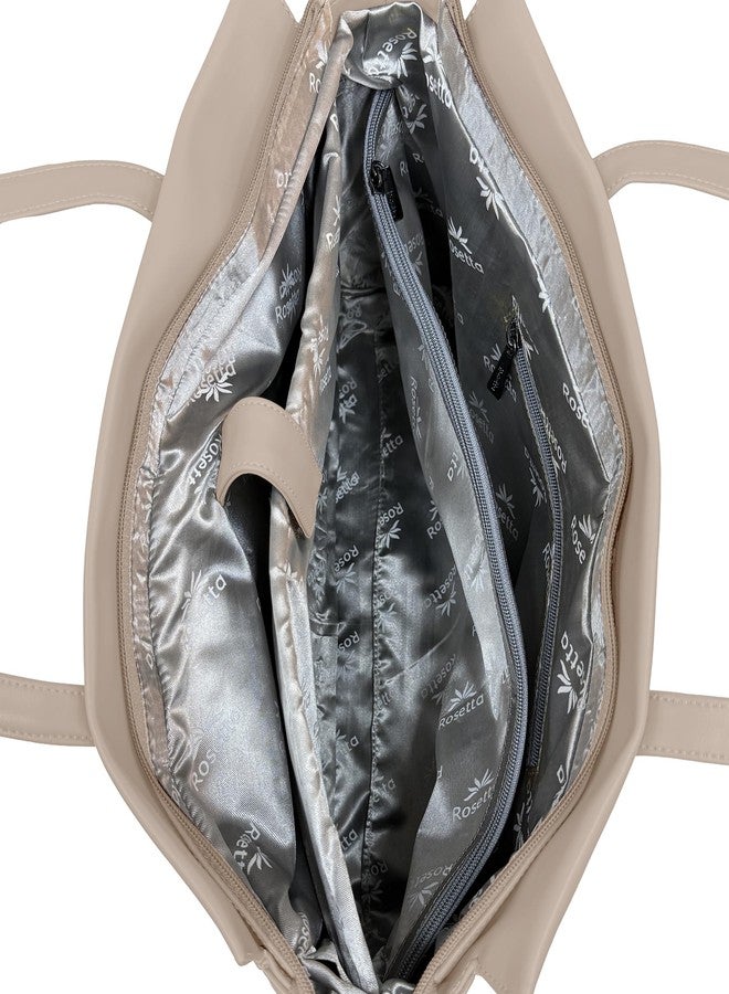 روزيتا مجموعة هدايا روزيتا للعناية بالبشرة الفاخرة مع حقيبة حمل - جل استحمام، لوشن الصبار، جل الوجه بخلاصة النبيذ الأحمر، ملح استحمام بخلاصة الورد، مرطب شفاه بخلاصة الكاكاو - مجموعة تدليل 5 في 1 للنساء - لون وردي نيود - Image 5