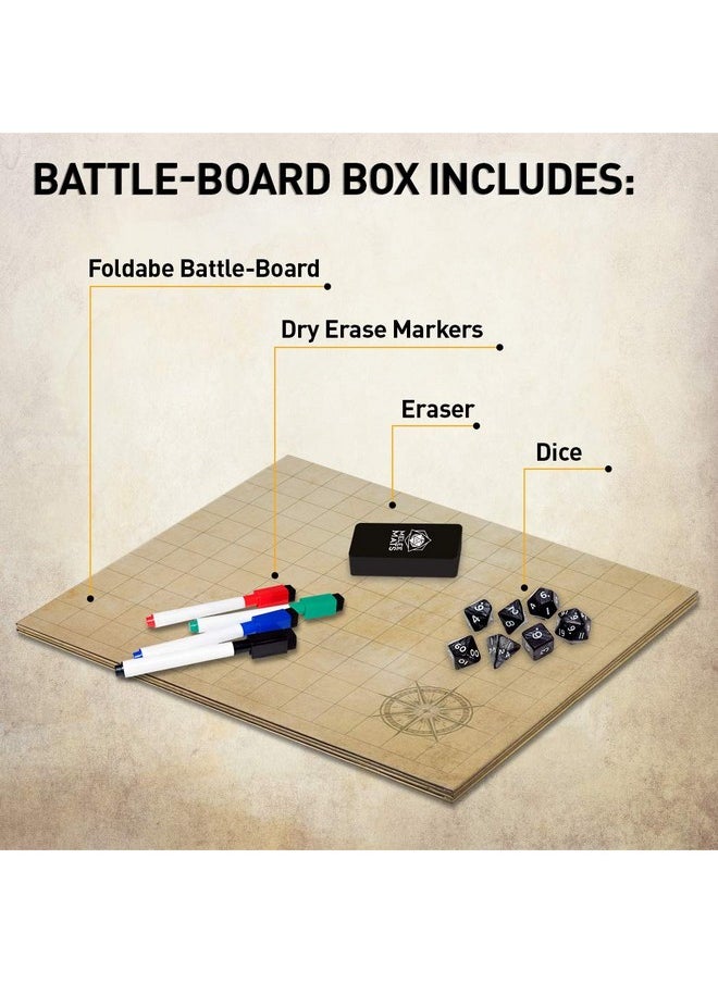 Generic - The Original Battle Grid Game Board 23X27 Dry Erase Square & Hex Rpg Miniatures Mat Tabletop Roleplaying Dice Map Portable Reusable Dragons Gaming Dungeon - Image 1