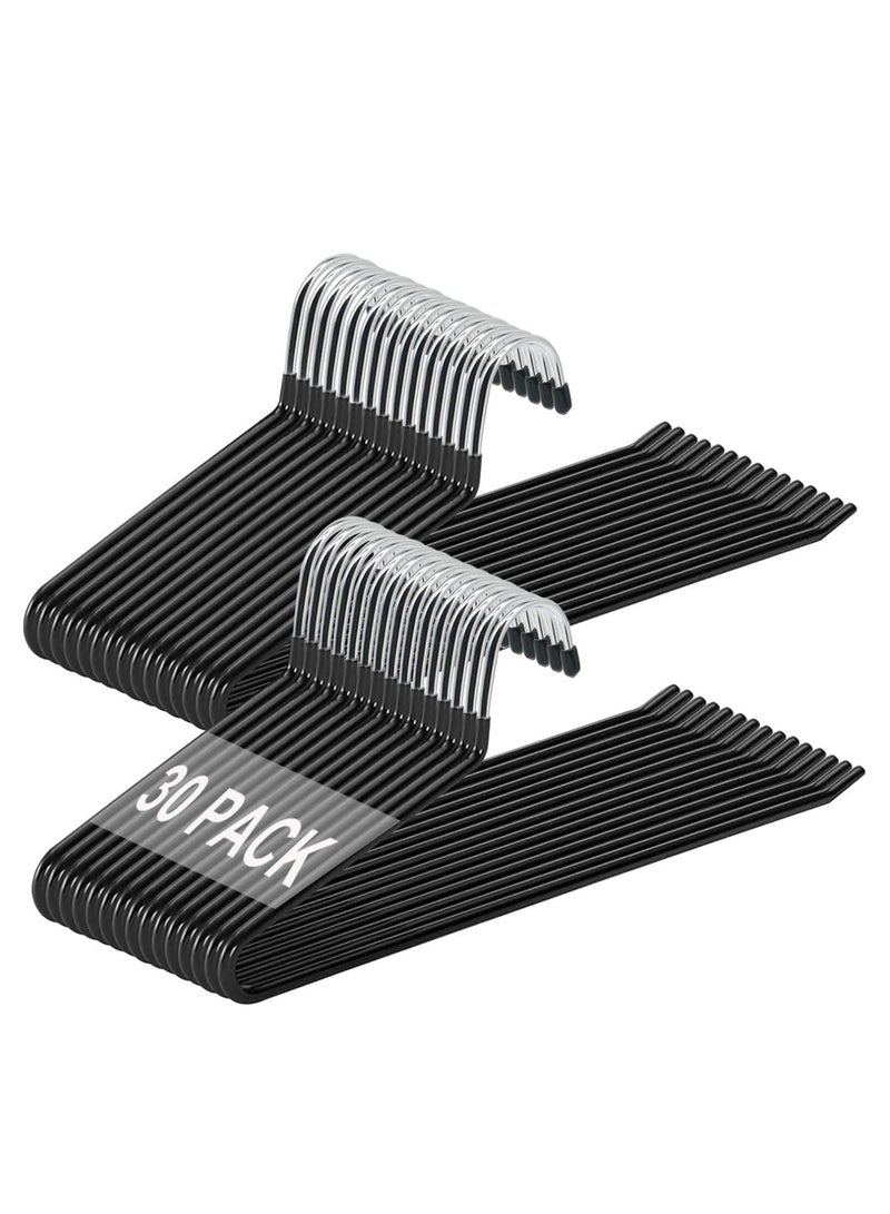 Trouser Hangers Clothes Hangers 30 Pack Open-Ended Metal Pants Hangers Non Slip Trousers Slack Hangers Organizers for Pants,Jeans, Slacks, Blanket,Scarf - Image 1