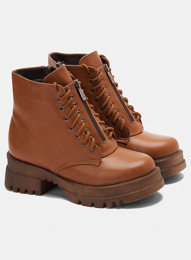 TGS Zip Up Laced Combat Boots  - Image 1