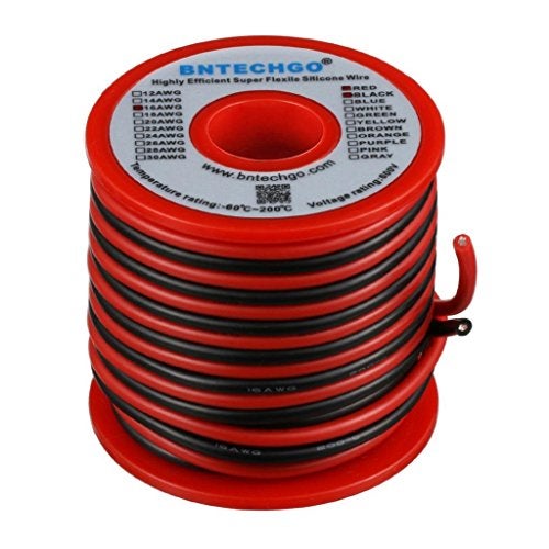 BNTECHGO 16 Gauge Silicone Wire Spool Red 25ft and Black 25ft 2 Separate Wires Flexible 16 AWG Stranded Tinned Copper Wire - Image 2