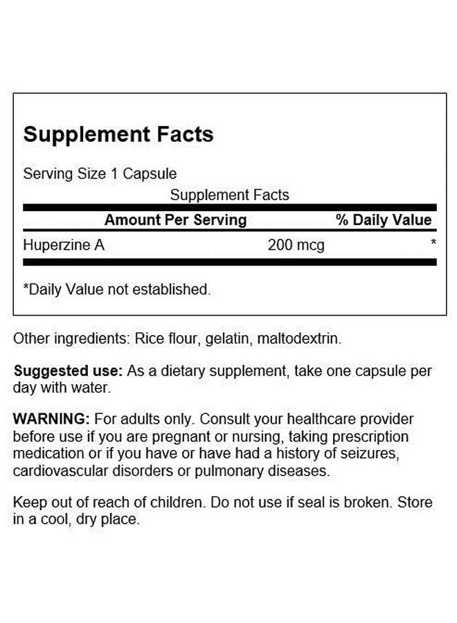 Swanson Maximum-Strength Huperzine A 200 mcg 30 Capsules (2 Pack) - Image 2