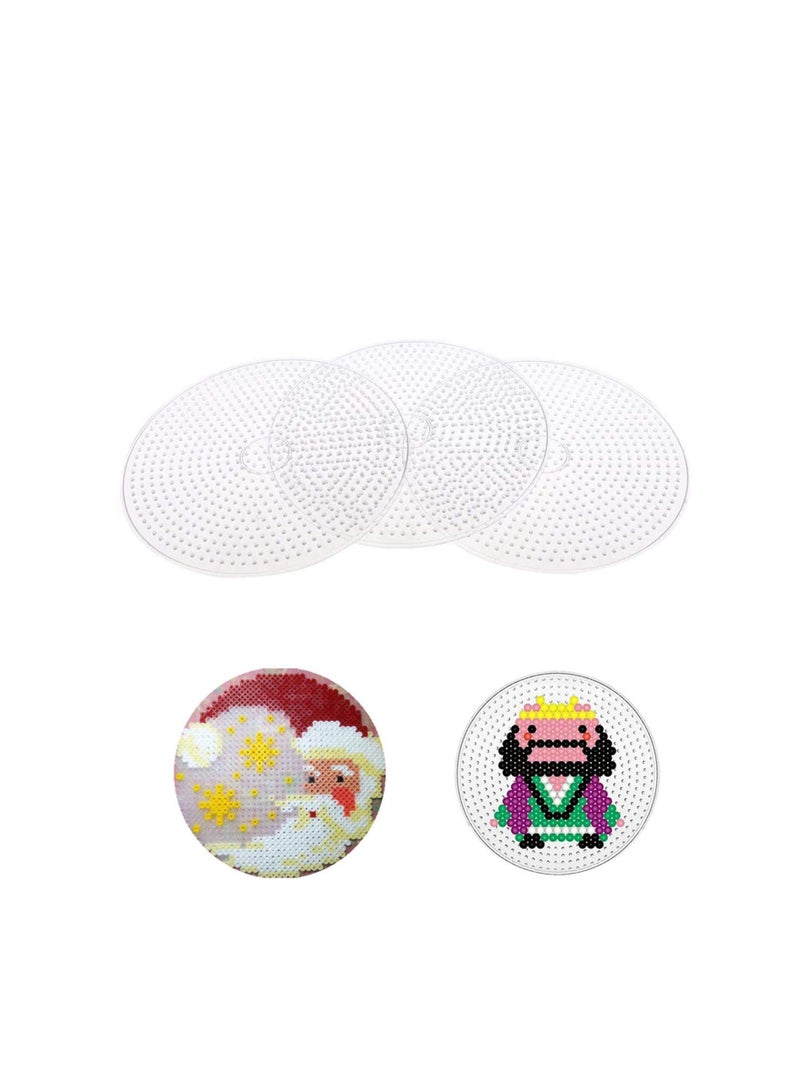 SYOSI 5 Pieces Fuse Beads Pegboards, 15cm Round Peg Board Clear Plastic Pegboard Plastic Beading Pegboard Clear Plastic Craft Board Large Pegboard Educational Bead Placement Board for DIY Crafts Toy - Image 1