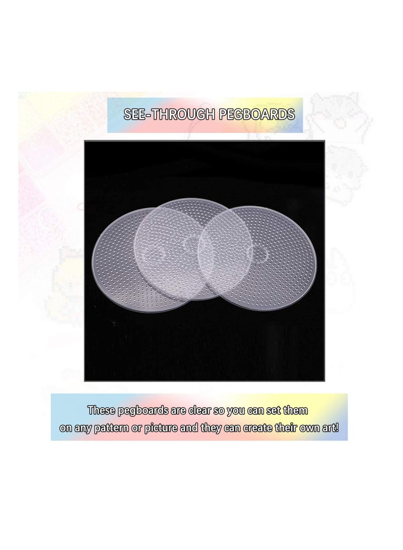 SYOSI 5 Pieces Fuse Beads Pegboards, 15cm Round Peg Board Clear Plastic Pegboard Plastic Beading Pegboard Clear Plastic Craft Board Large Pegboard Educational Bead Placement Board for DIY Crafts Toy - Image 5