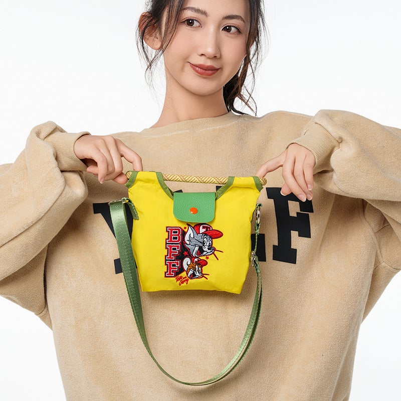 Cat And Mouse Genuine Licensed Portable Canvas Bag Nylon Shopping Bag Environmentally Friendly Portable Travel Tote Bag Embroidery - Image 3