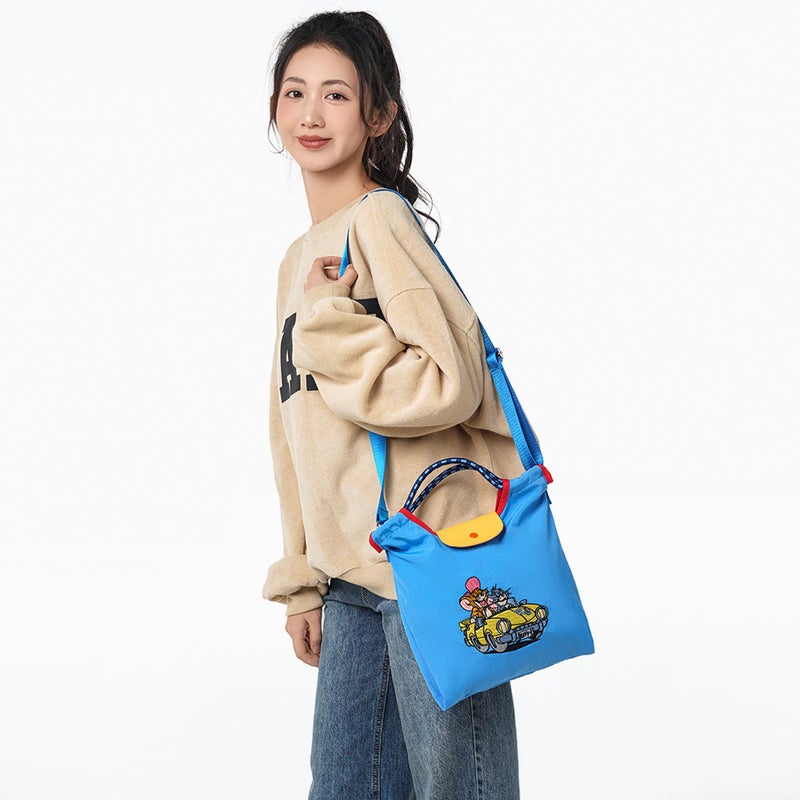 Cat And Mouse Genuine Licensed Portable Canvas Bag Nylon Shopping Bag Environmentally Friendly Portable Travel Tote Bag Embroidery - Image 5