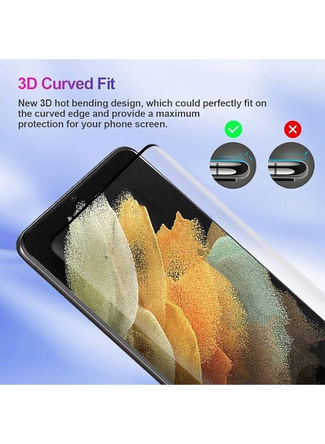 أوشن سامسونج غالاكسي S21 الترا حامي الشاشة ، 9H الزجاج الصلب ، 3D منحني قناع - Image 3