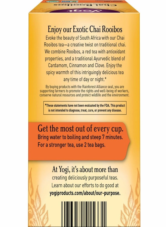 Yogi Tea Chai Rooibos Tea - 16 Tea Bags per Pack (4 Packs) - Spiced Organic Rooibos Tea - Provides Antioxidants - Caffeine-Free - Includes Cardamom, Cinnamon, Ginger & Clove - Image 3