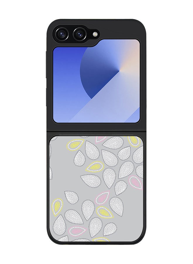 Stylizedd Rugged Black edge case for Samsung Galaxy Z Flip7 FE, Slim fit Soft Case Flexible Anti Drop TPU Gel Thin Cover -  Teardrop Stitches - Image 1