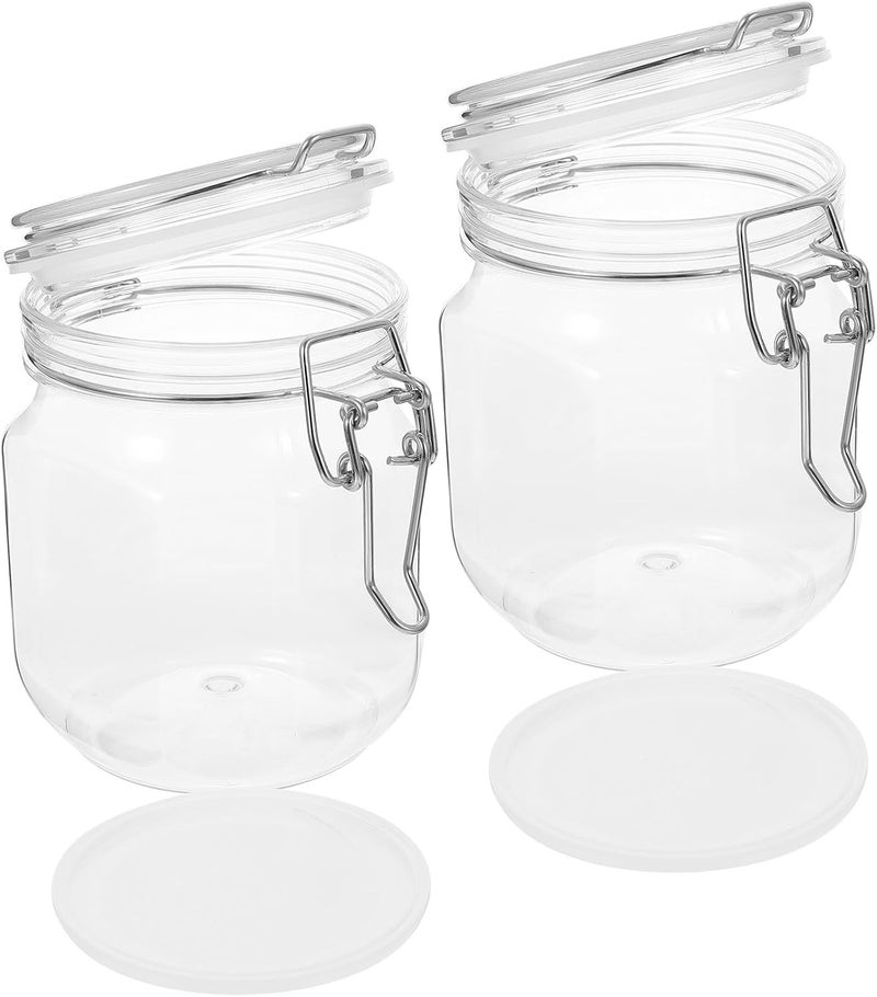 Roleader Airtight Honey Bottles 2pcs 1lb Pet Plastic Honey Jars with Sealing Lids and Kitchen Use - Image 1