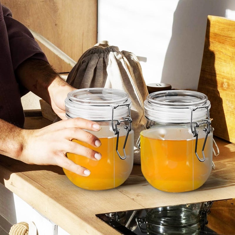 Roleader Airtight Honey Bottles 2pcs 1lb Pet Plastic Honey Jars with Sealing Lids and Kitchen Use - Image 4