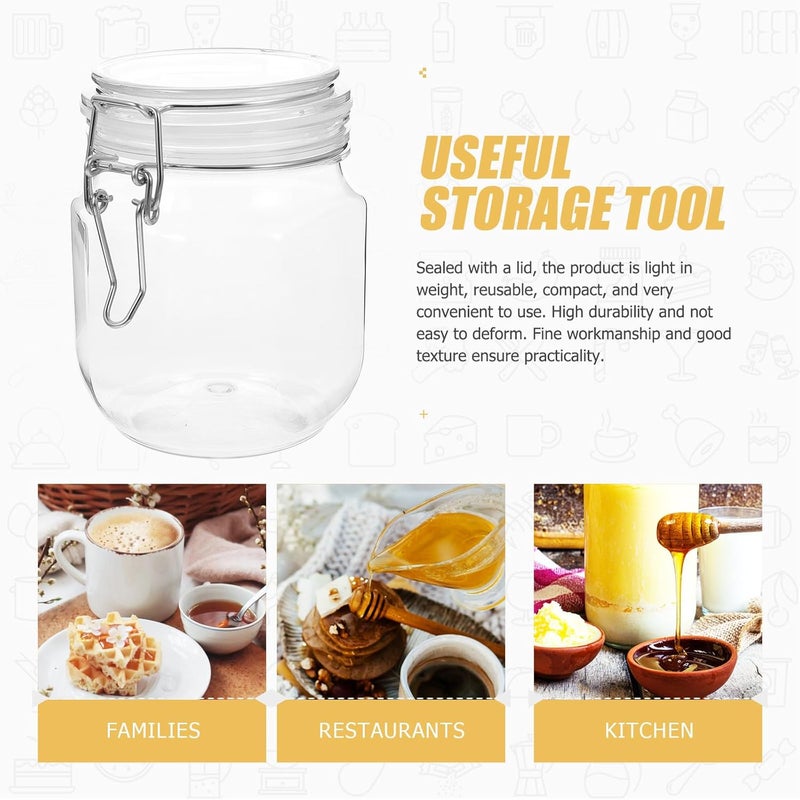 Roleader Airtight Honey Bottles 2pcs 1lb Pet Plastic Honey Jars with Sealing Lids and Kitchen Use - Image 3