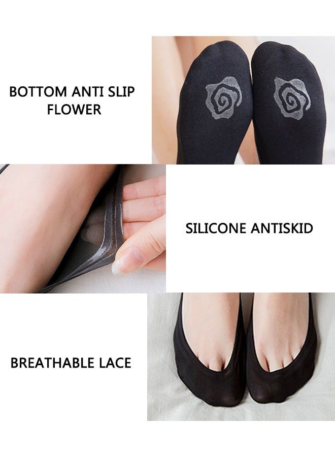 HAWAWA 5 Pairs No Show Socks Womens Cotton Low Cut Liner Non Slip Thin Socks for Women Invisible Footies Socks for Flat Boat  - Image 4