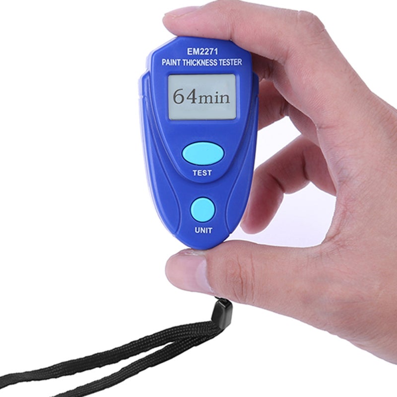 Paint Thickness Meter: 0.0~2.0mm / 0~80 Mil Blue Non Destructive Rapid Measurement - Lcd Display Automatic Calibration Coating Tester for Metal Surface Nonmetal Coating & Car Inspection - Image 3