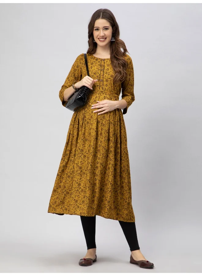 CEE 18 Women's Cotton Rayon A-Line Maternity Feeding Kurti with Zippers