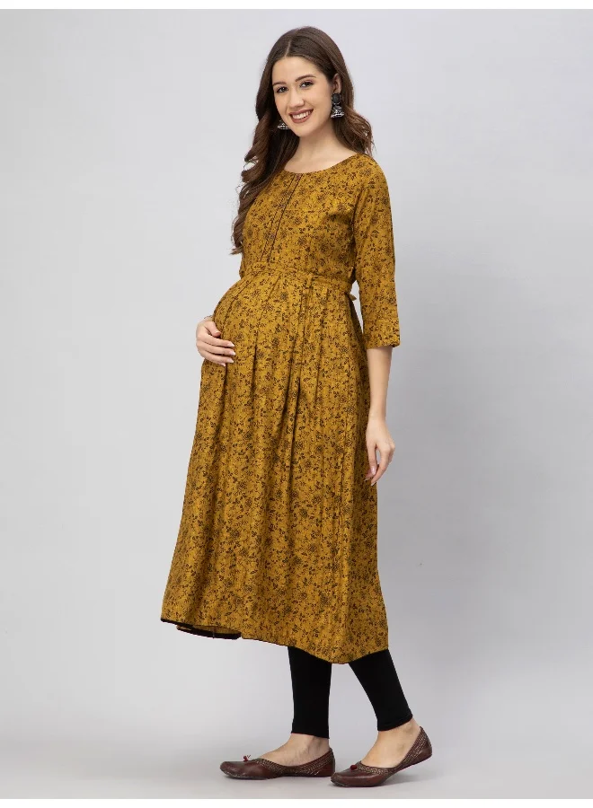 CEE 18 Women's Cotton Rayon A-Line Maternity Feeding Kurti with Zippers