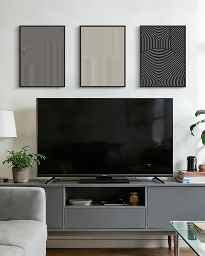 Drsoum Minimalist Abstract Wall Art Framed Modern Boho Neutral Line Wall Decor Mid Century Geometric Artwork Bedroom Living Room 11x14in Black Framed - Image 3