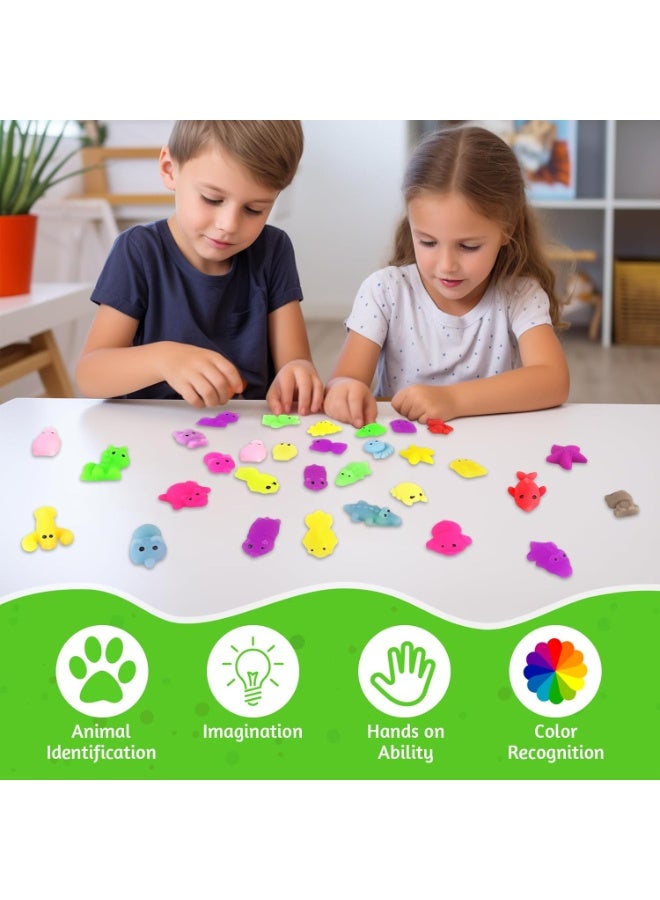 squishy 30Pcs Mochi Squishy Toys, Kawaii Mini Animal Squishy Soft Squeeze Fidget Toys Stress Relief Sensory Toy Soft Squeeze Fidget Toy for Kids Gifts Classroom Prizes Easter Eggs Fillers Party Favors - Image 2