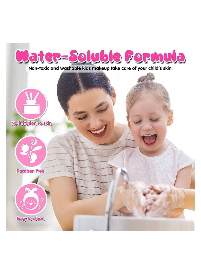 WAMBORY Kids Makeup Kit - 21pcs Pretend Makeup for Girls, Fake Makeup with Little Girls Purse, Play Makeup, Toy Gift for Girls Age 5-12 Year Old for Birthday Christmas, Safe & Washable Play Makeup Set - Image 3