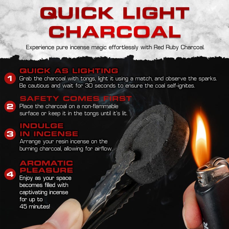 Sunlight Charcoal Instant Light Coals– Incense Coal Disks – Coal Tablets – Charcoal Disks – 100 Coals – 33 mm Quick Light Briquettes – Slow Burn/Low Smoke - Image 3
