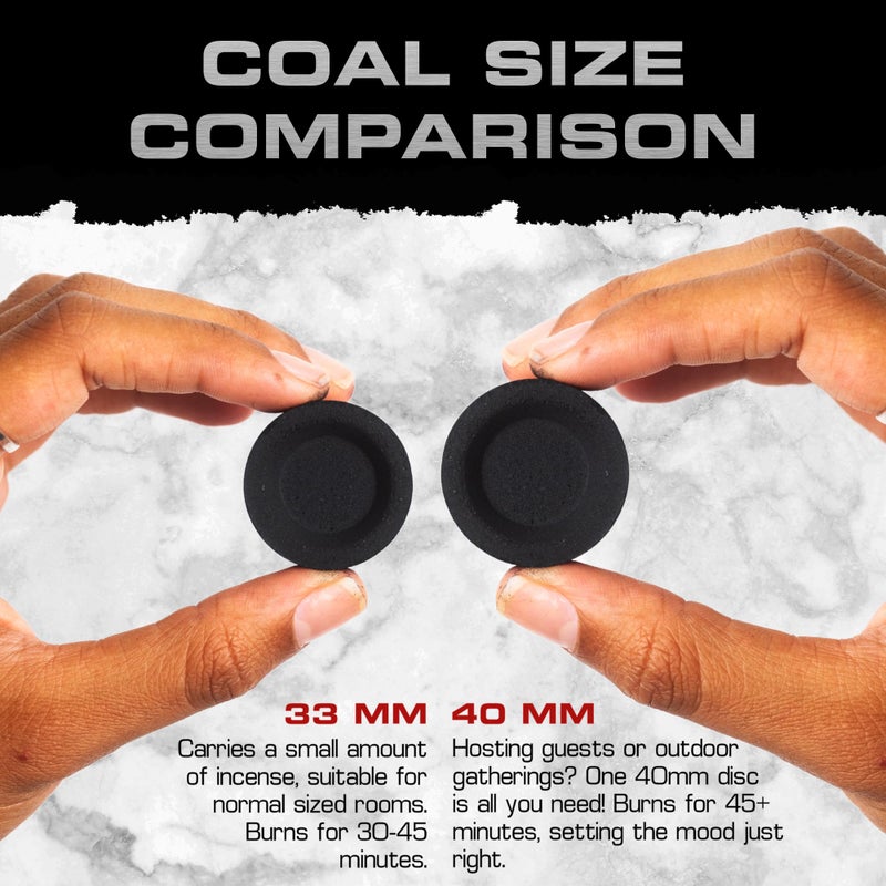Sunlight Charcoal Instant Light Coals– Incense Coal Disks – Coal Tablets – Charcoal Disks – 100 Coals – 33 mm Quick Light Briquettes – Slow Burn/Low Smoke - Image 4