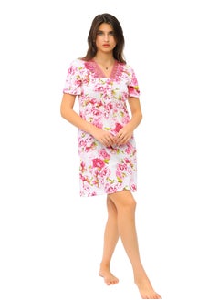 Short women's nightgown with short sleeves and floral print makes you look very slim - pzsku/ZBFCE32CAFF72F371F60EZ/45/_/1740909427/b685ae28-04c5-42fe-840d-b43d84866911