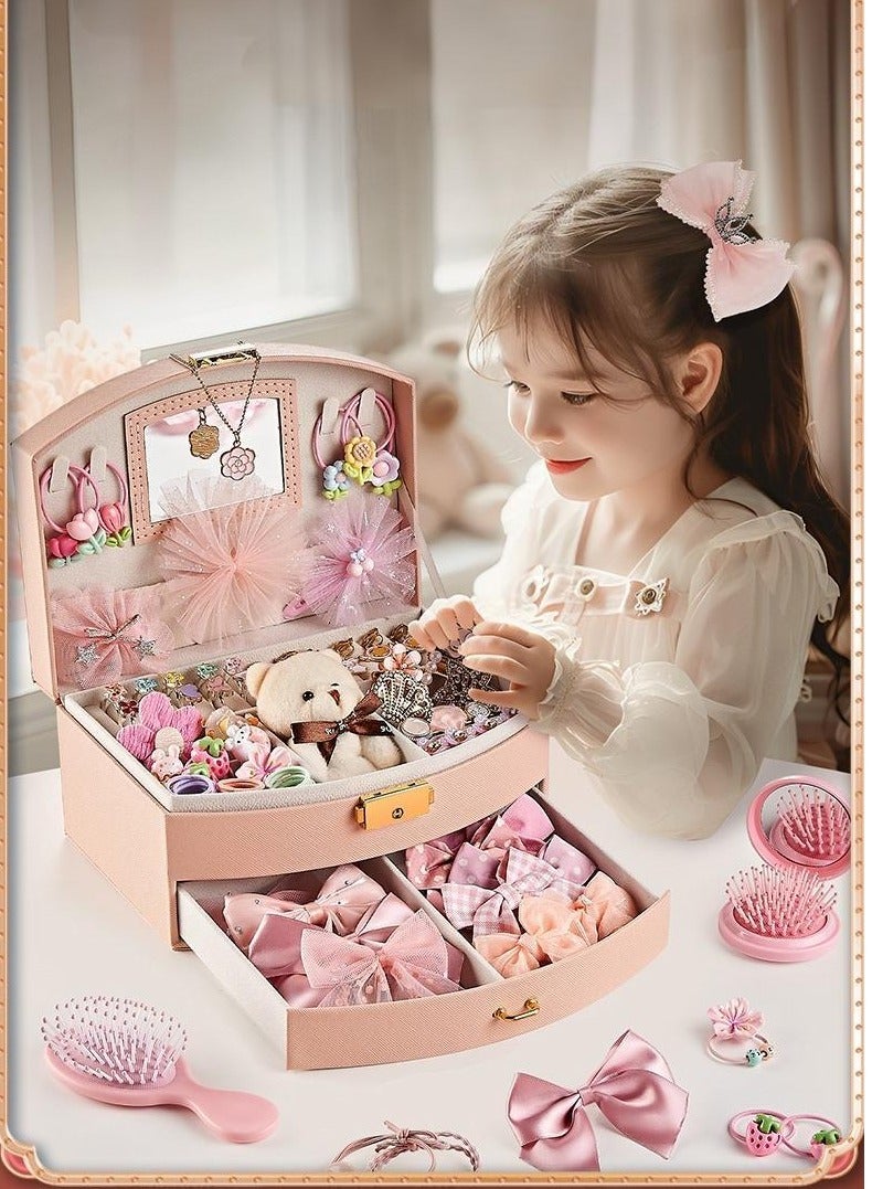 I LOVE KIDS Princess Dress Up Gift Box,118PCS Head-dress Earrings And Necklace Set,Gifts For Girls 3 Years+  - Image 1