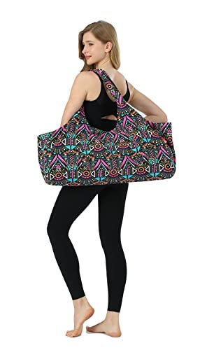 あおぞら(AOZORA) Aozora Yoga Mat Bag Large Yoga Mat Tote Sling Carrier with Pockets Fits Mats with Multi-Functional Storage Pockets Light and Durable (Indian) - Image 3