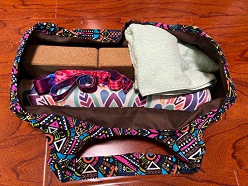 あおぞら(AOZORA) Aozora Yoga Mat Bag Large Yoga Mat Tote Sling Carrier with Pockets Fits Mats with Multi-Functional Storage Pockets Light and Durable (Indian) - Image 2