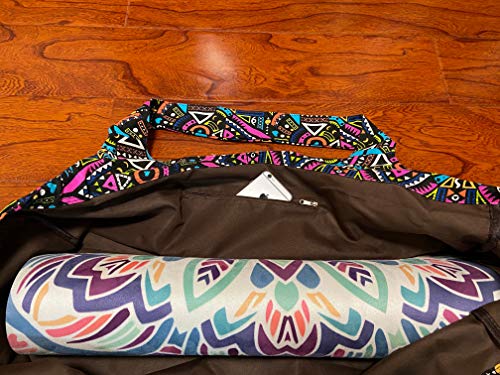 あおぞら(AOZORA) Aozora Yoga Mat Bag Large Yoga Mat Tote Sling Carrier with Pockets Fits Mats with Multi-Functional Storage Pockets Light and Durable (Indian) - Image 5