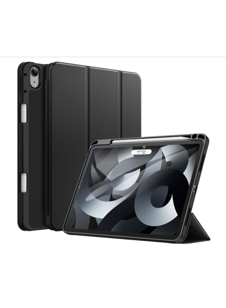 في آر كرييتيف غطاء ذكي مبدع VR لجهاز iPad Air مقاس 11 بوصة M4/M3/M2 (2026/2025/2024) و iPad Air مقاس 10.9 بوصة 5/4 (2022/2020 الجيل الخامس/الرابع) – مع حامل للقلم، غطاء نحيف للجهاز اللوحي مع خلفية TPU ناعمة، خاصية التشغيل/الإيقاف التلقائي (أسود) - Image 1